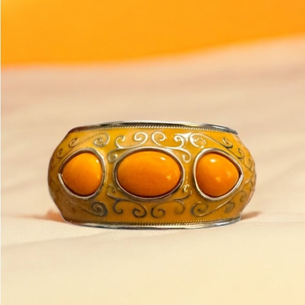 Elegant Gold and Orange Bracelet